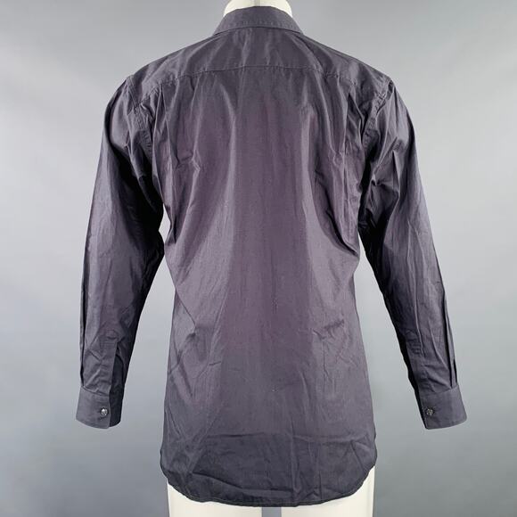 COMME des GARCONS SHIRT Size S Grey Red Plaid Cotton Wool Long Sleeve Shirt - Picture 3 of 5